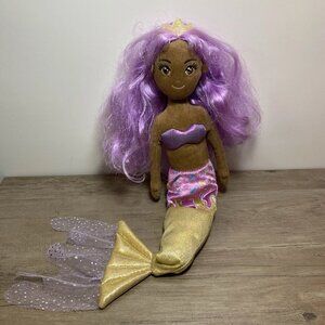 Aurora Sea Sparkles Sprinkle Sparkles Blueberry Mermaid Plush 18” Purple Hair